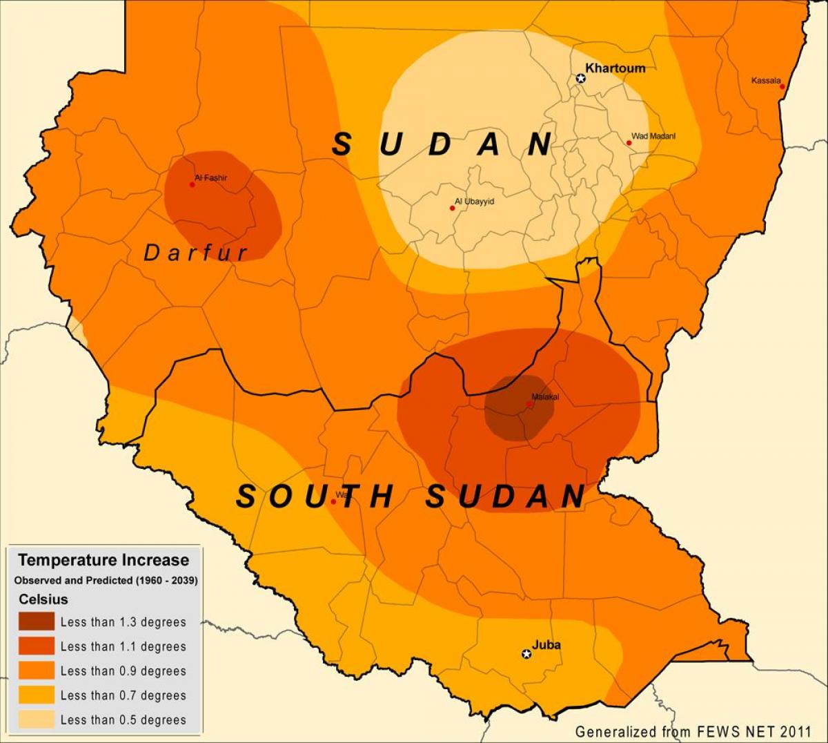 Karta över Sudan klimat