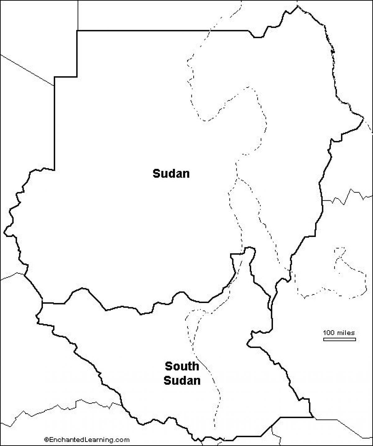 Karta över Sudan tom