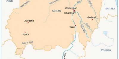 Karta över Sudan river